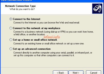Choose set up my connection manually Windows XP