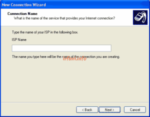 PPPoE connection setup confirmation Windows XP
